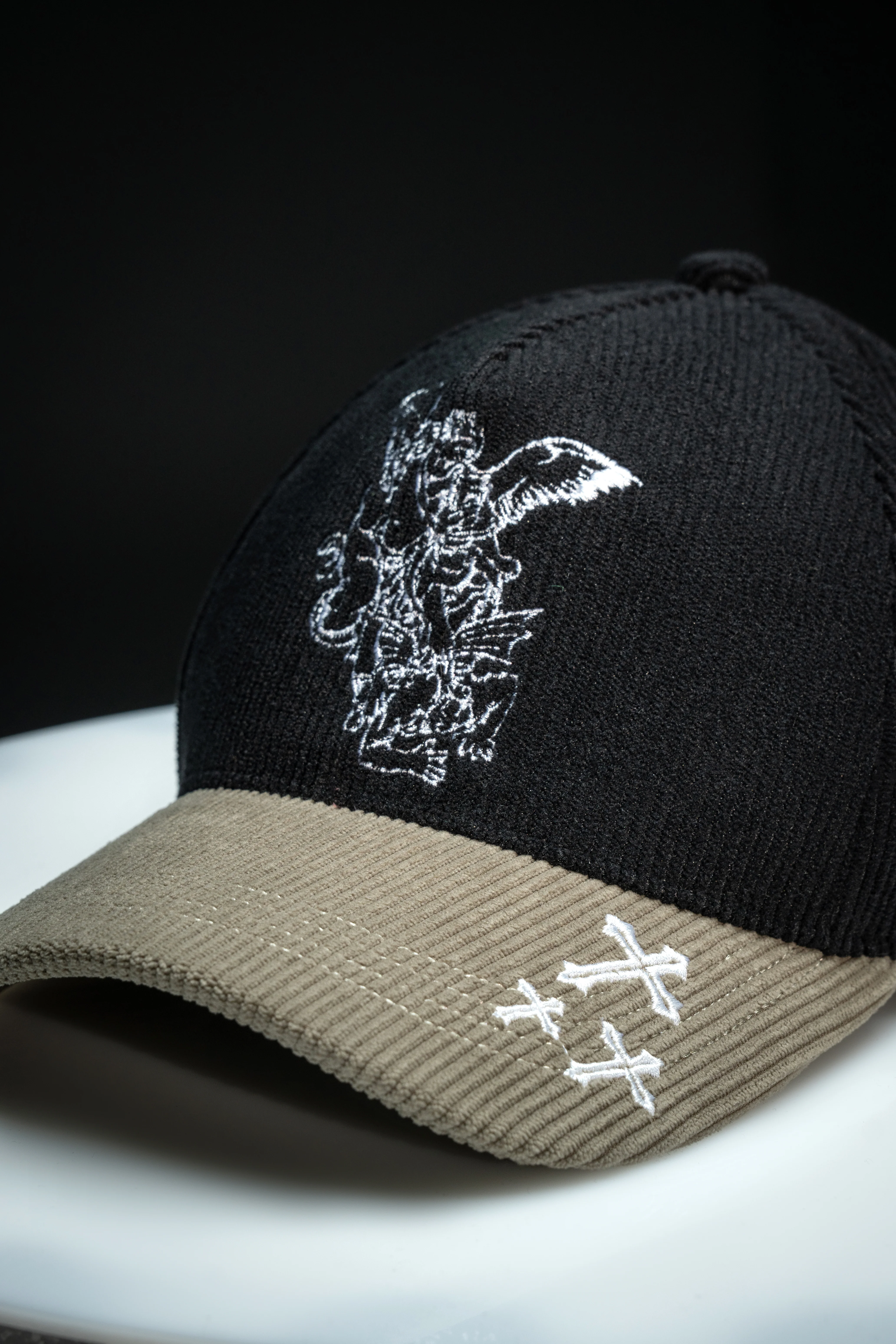 Archangel Michael Cap - Black and Cream - Image 3