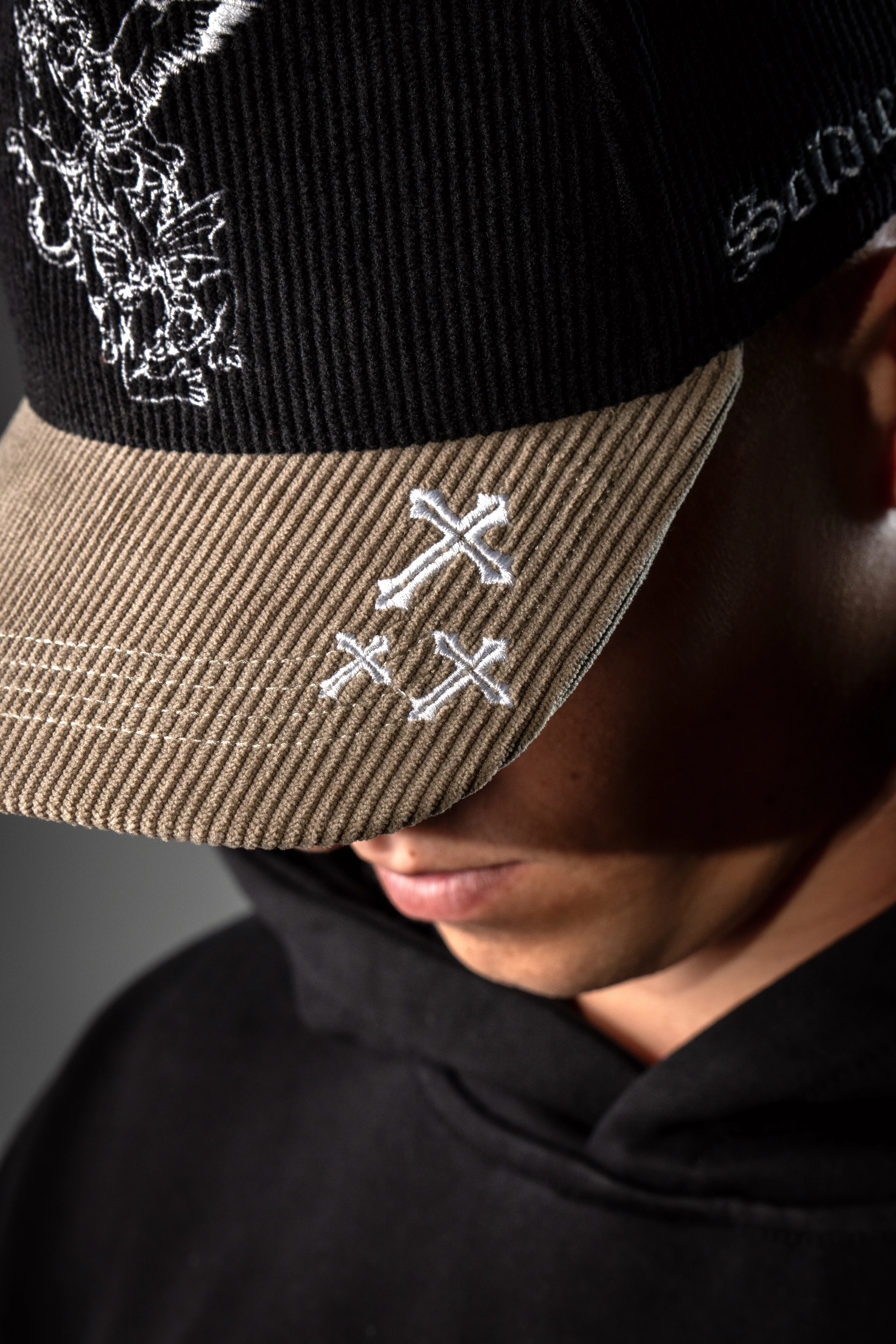 Archangel Michael Cap - Black and Cream - Image 6
