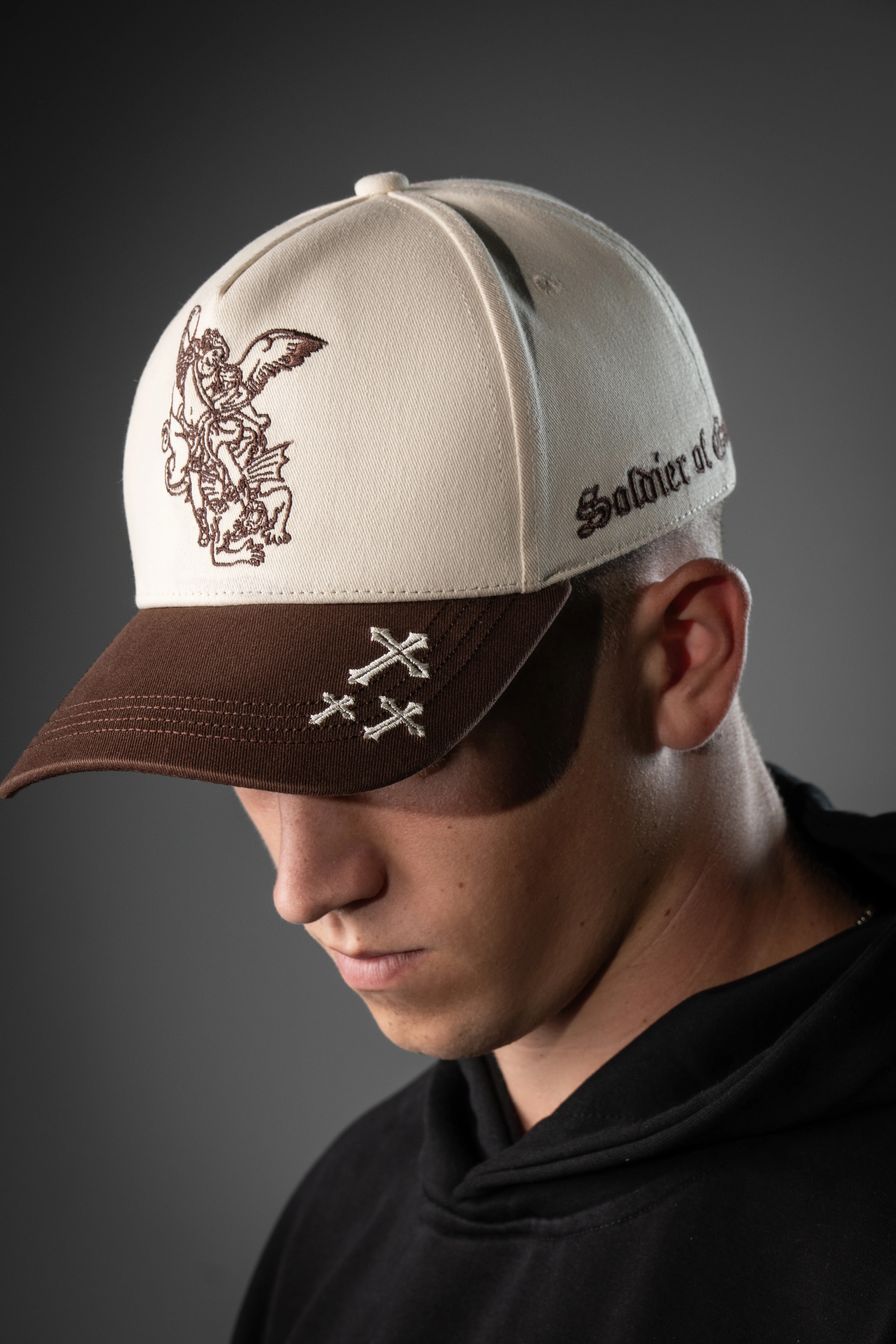 Archangel Michael Cap - Brown and Beige - Image 3