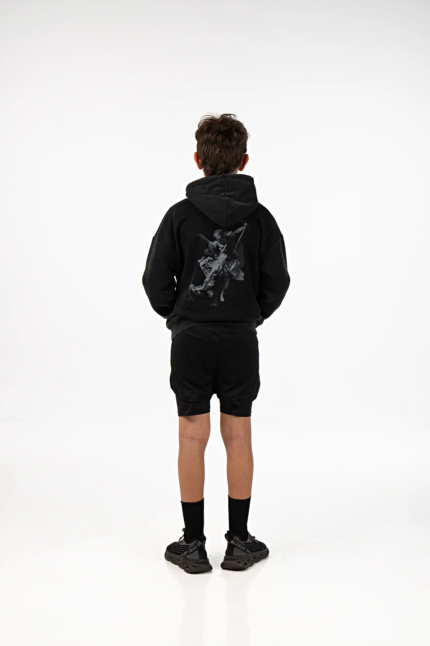 Archangel Michael Youth Hoodie - Acid Wash - Image 3