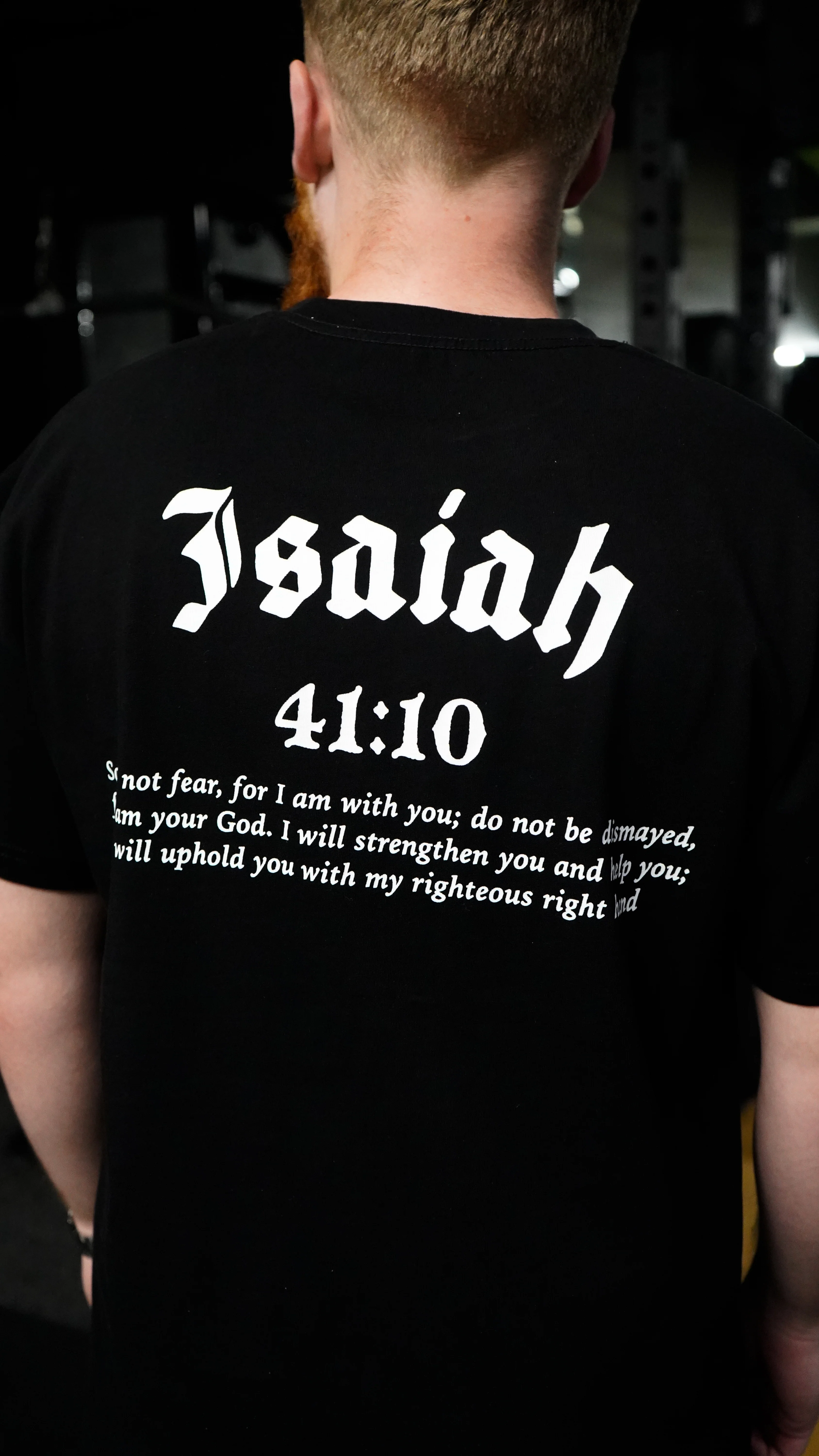Isaiah 41:10 T-Shirt - Black - Image 3
