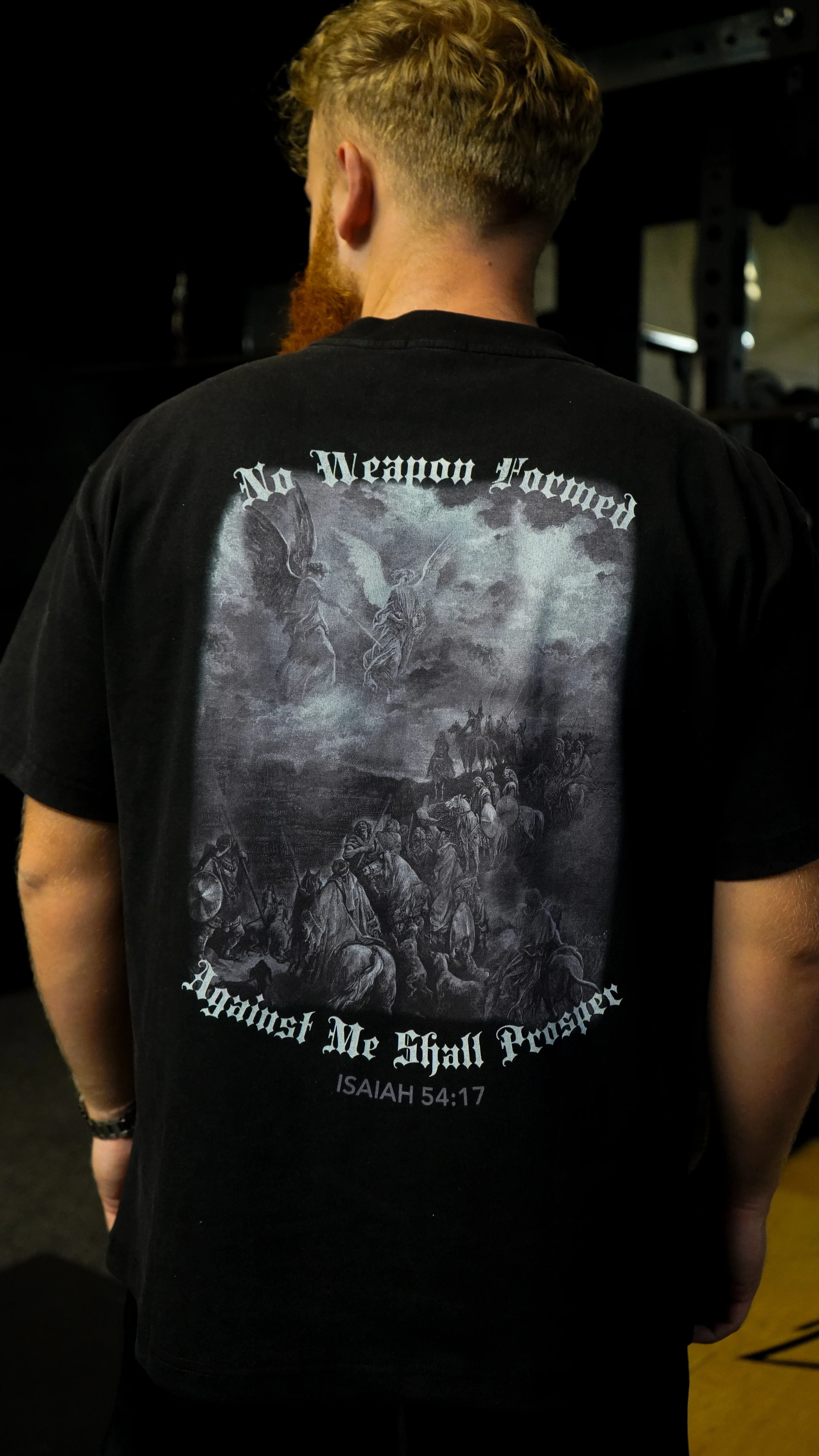 Isaiah 54:17 T-Shirt - Black - Image 3