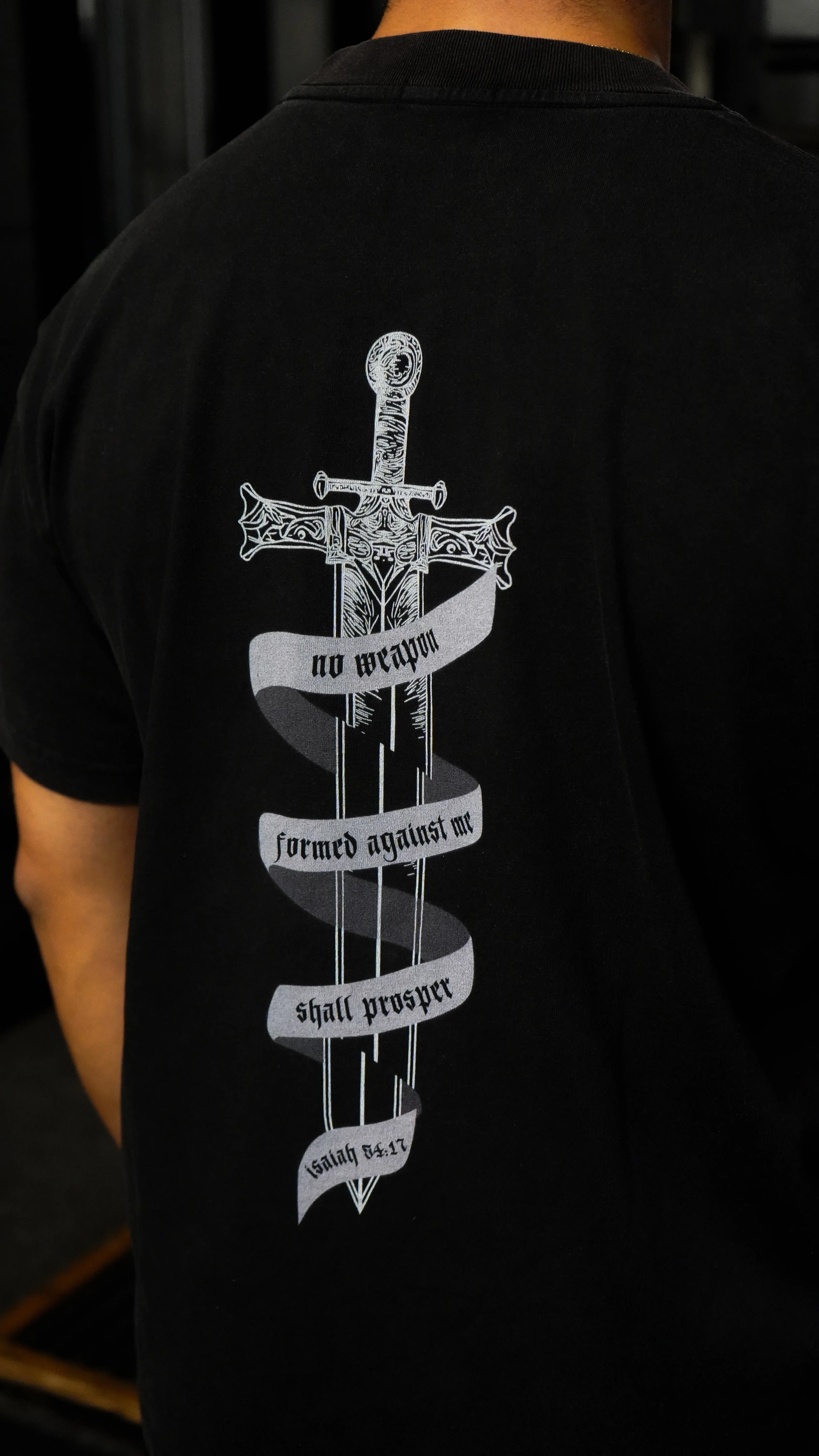 Isaiah 54:17 Sword T-Shirt - Image 4