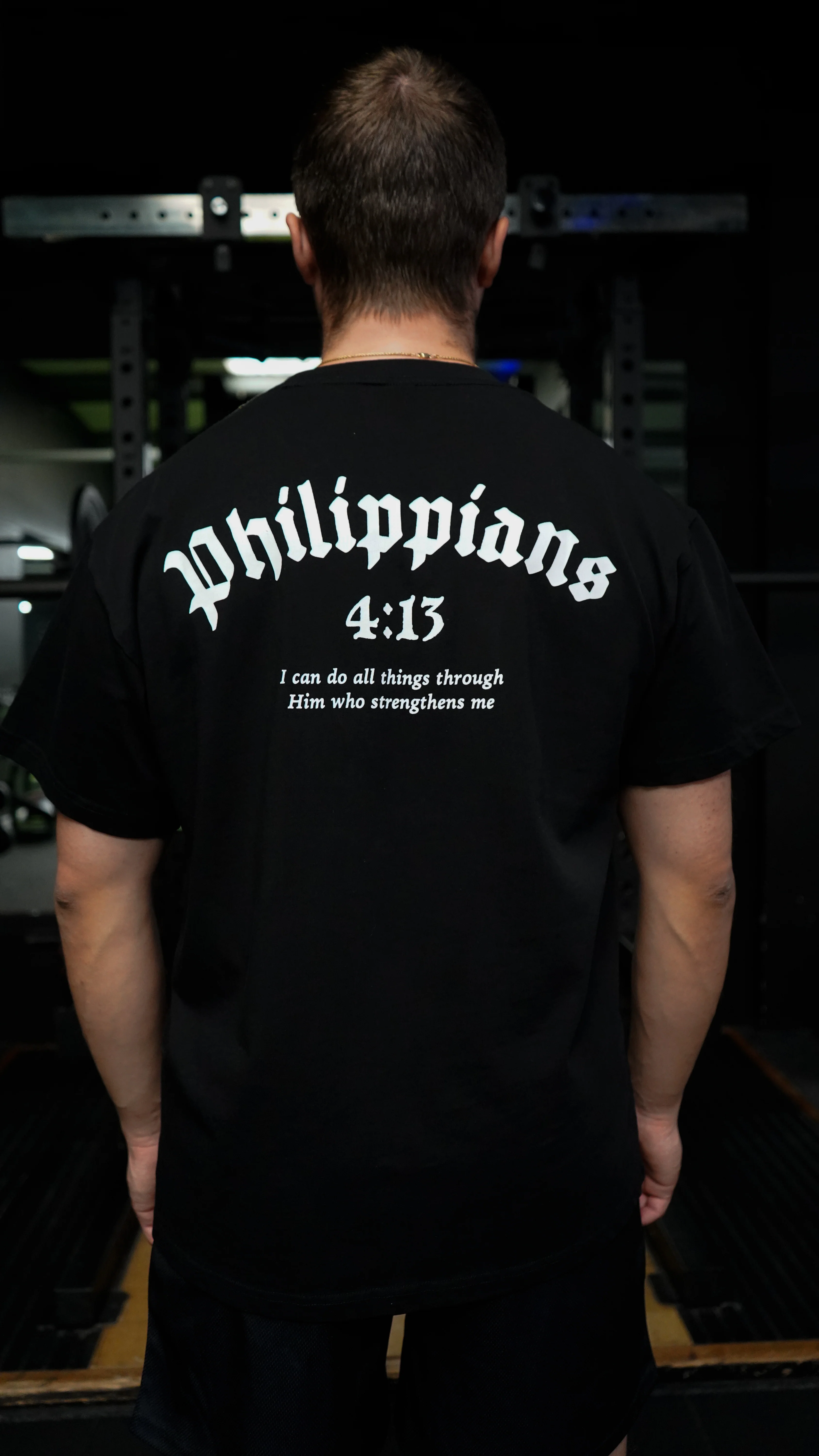 Philippians 4:13 T-Shirt - Black - Image 3