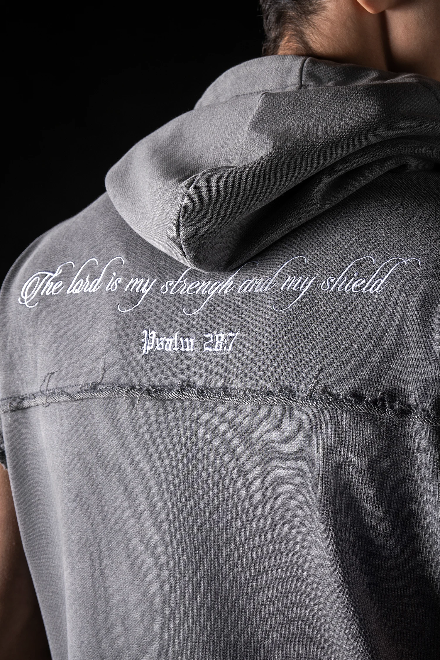 Psalm 28:7 Sleeveless Hoodie - Image 4