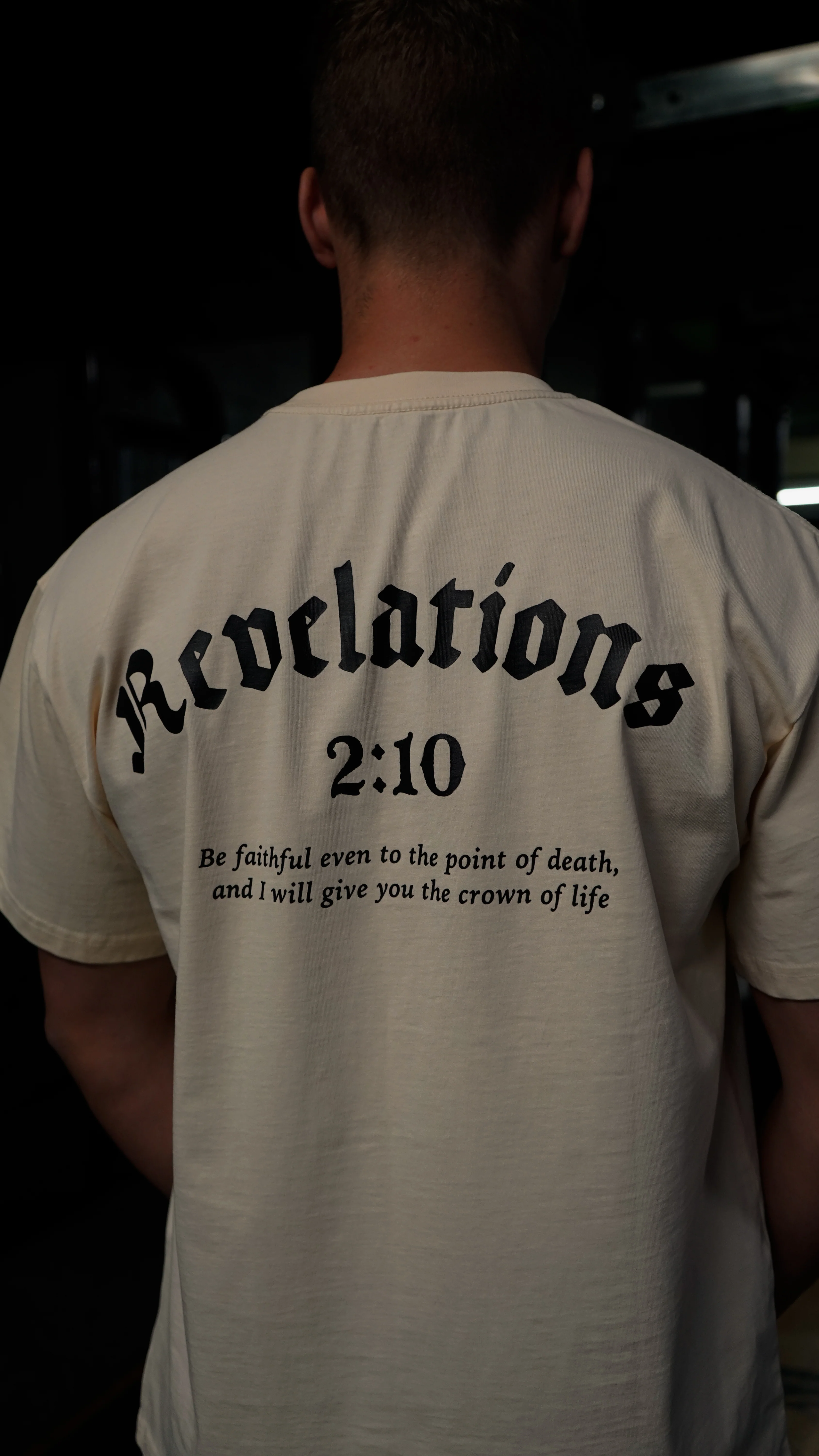 Revelations 2:10 T-Shirt - Cream - Image 3