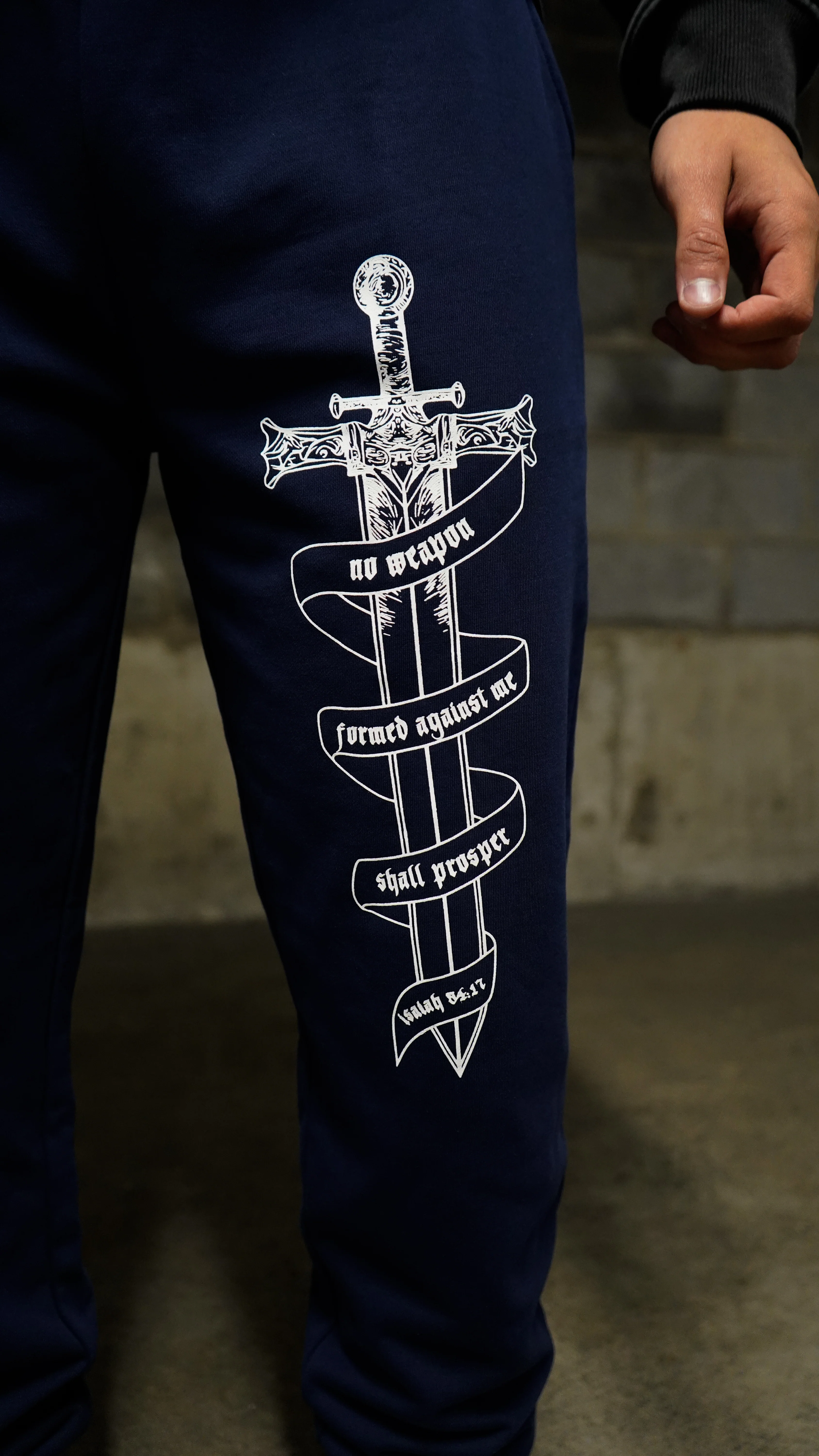 Soldier of God Joggers - Navy - Image 3
