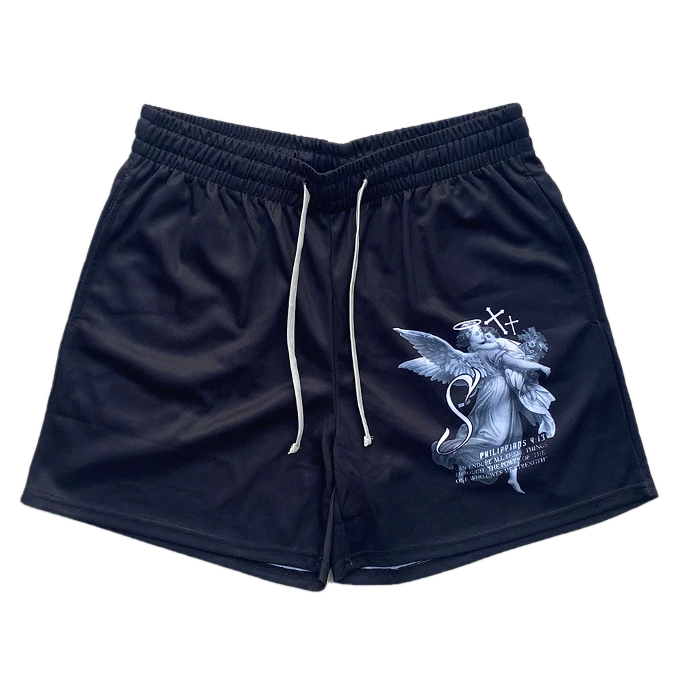 Strength Through Christ Mesh Shorts - Black
