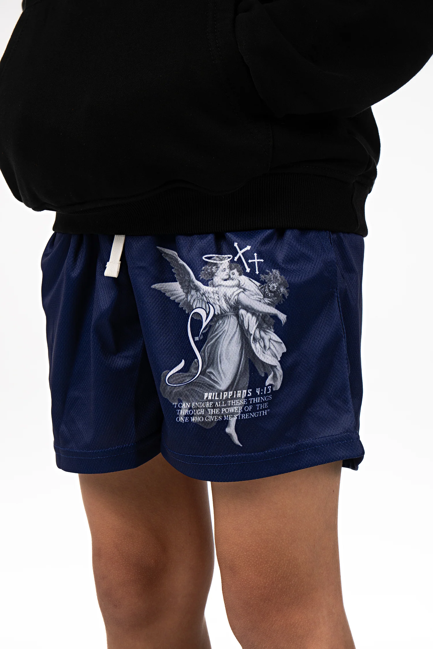 Strength Through Christ Youth Mesh Shorts - Blue - Image 3